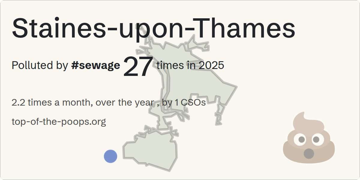 Sewage pollution map of Staines-upon-Thames