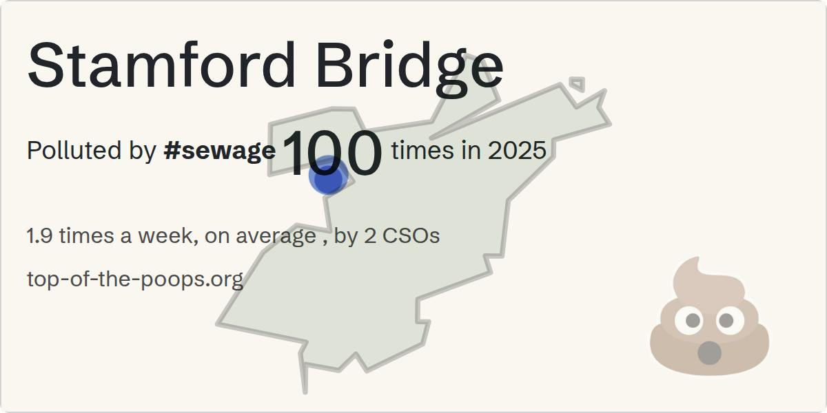 Sewage pollution map of Stamford Bridge