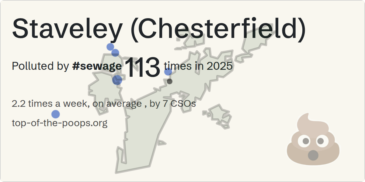 Sewage pollution map of Staveley (Chesterfield)