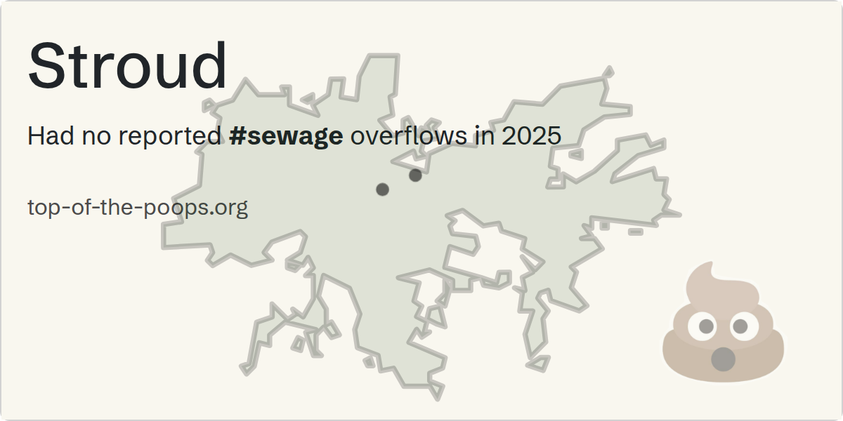 Sewage pollution map of Stroud: 0 hours in 2025