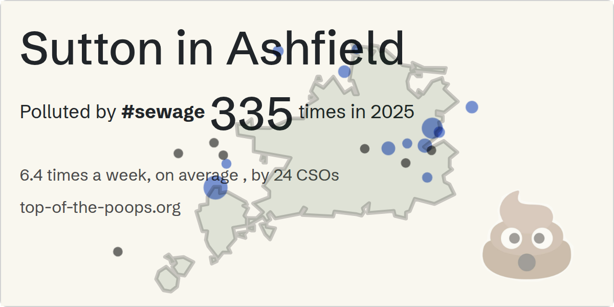 Sewage pollution map of Sutton in Ashfield