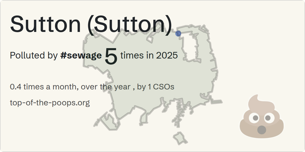 Sewage pollution map of Sutton (Sutton)