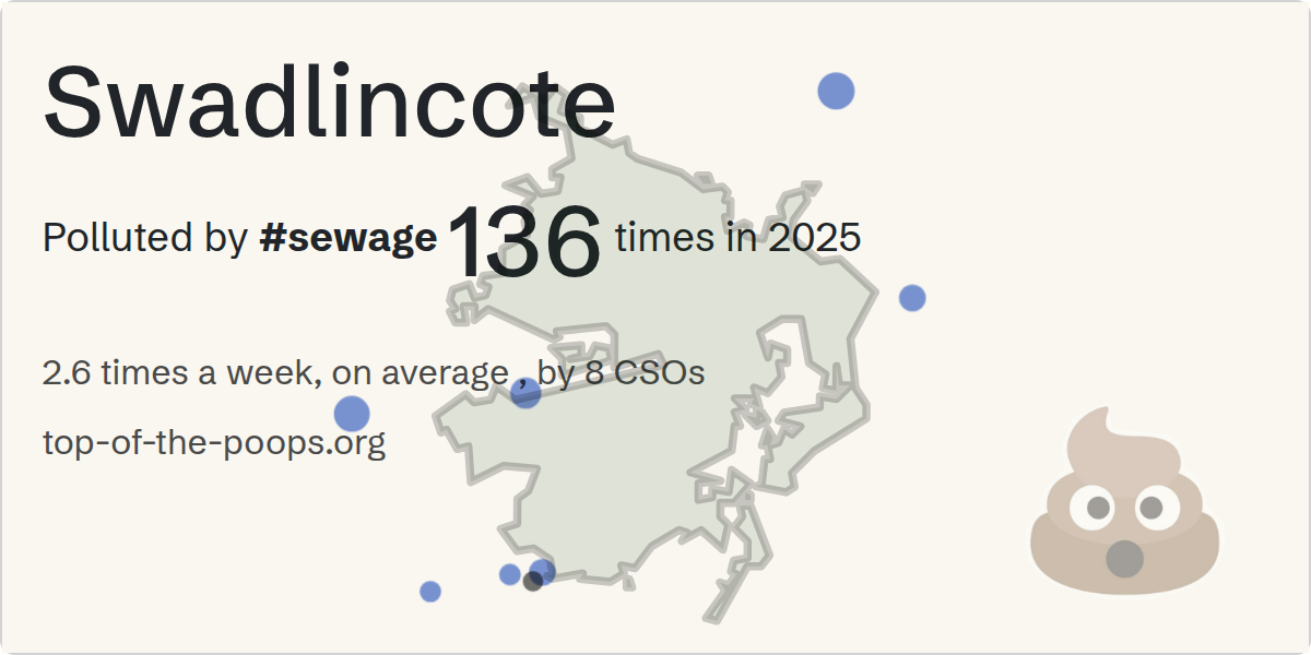 Sewage pollution map of Swadlincote