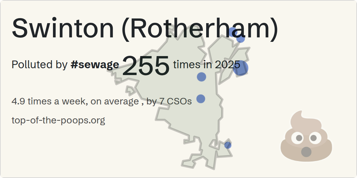 Sewage pollution map of Swinton (Rotherham)