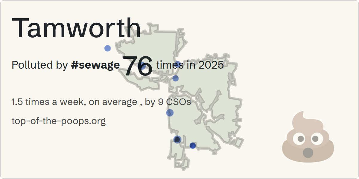 Sewage pollution map of Tamworth