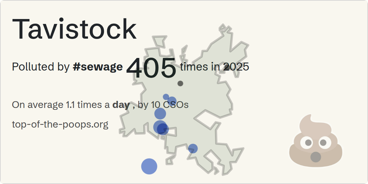 Sewage pollution map of Tavistock