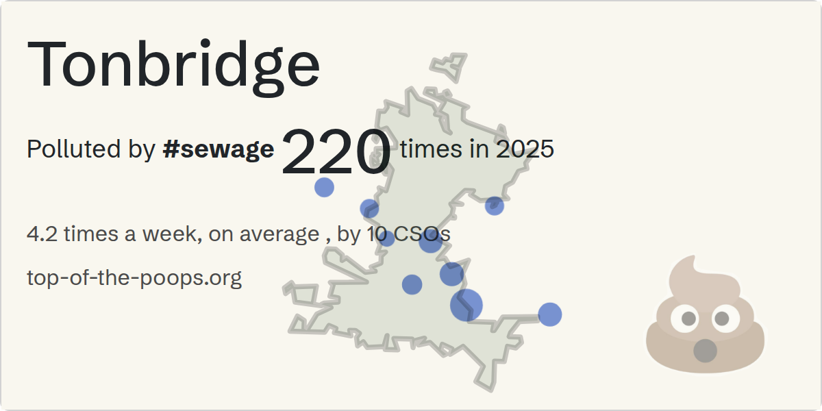 Sewage pollution map of Tonbridge