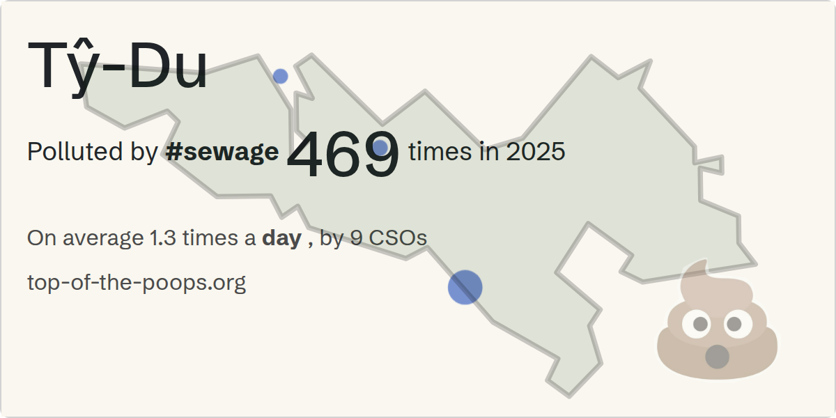 Sewage pollution map of Tŷ-Du