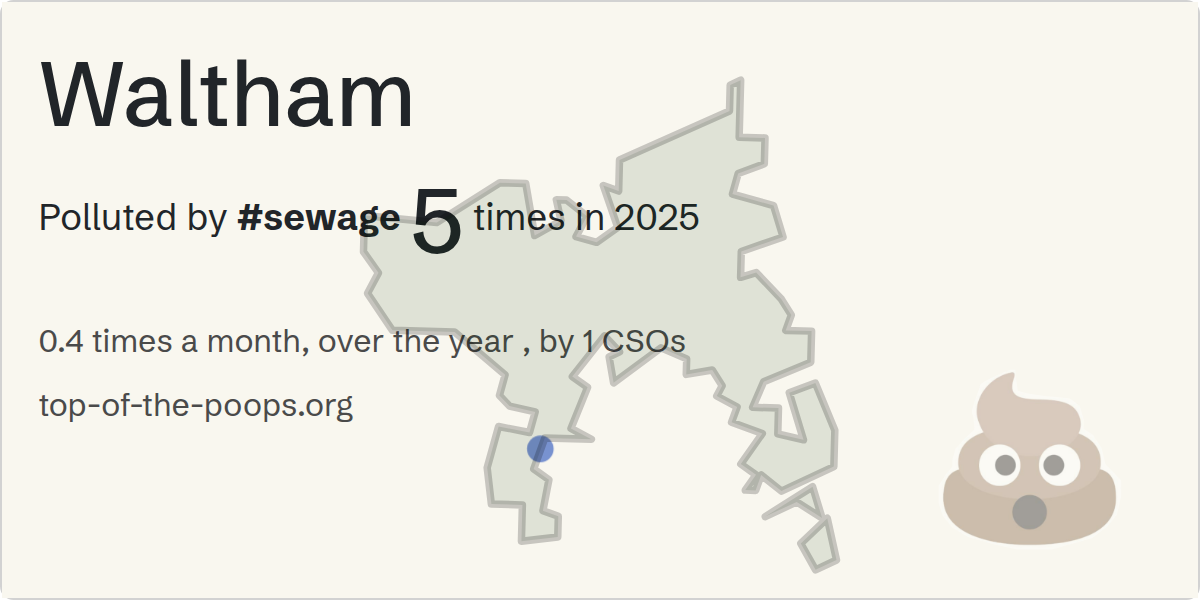 Sewage pollution map of Waltham