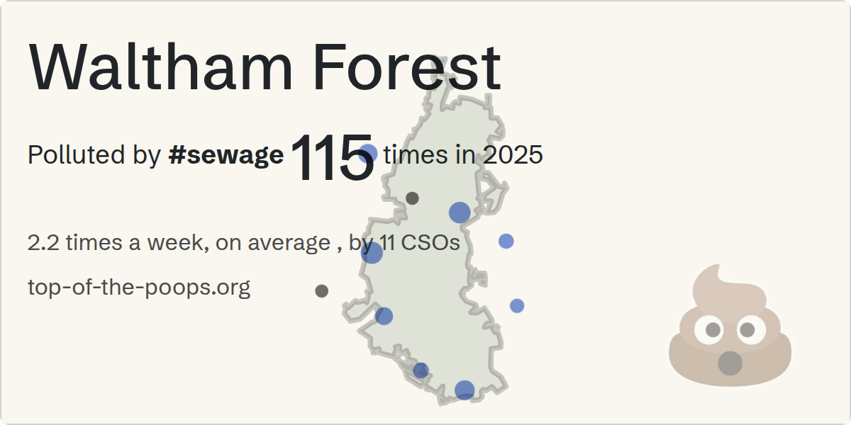 Sewage pollution map of Waltham Forest