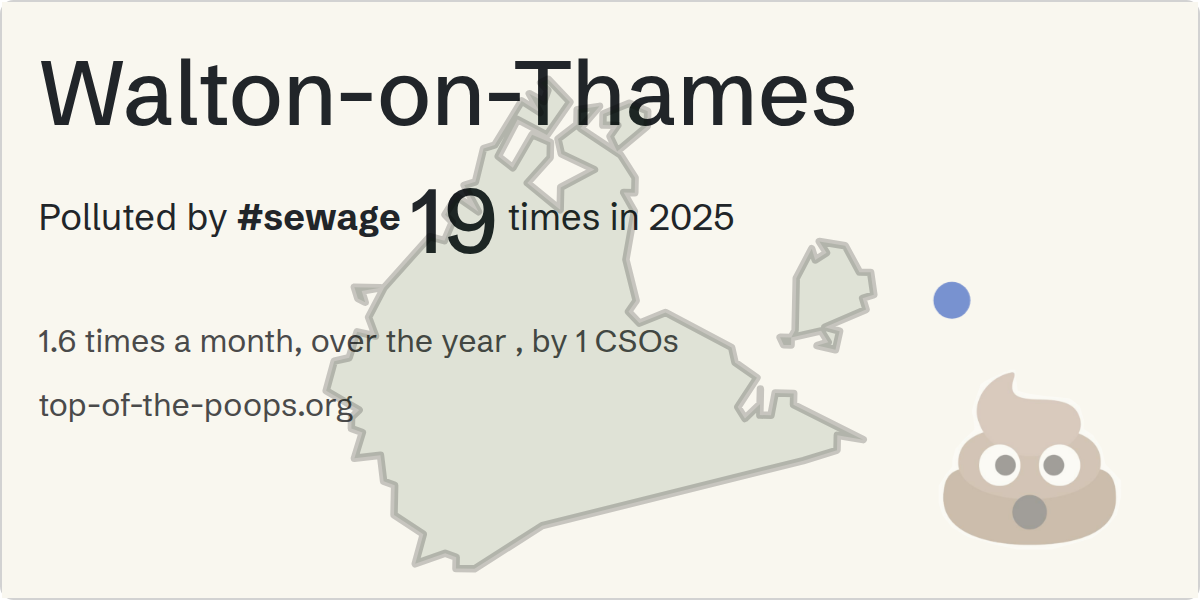 Sewage pollution map of Walton-on-Thames
