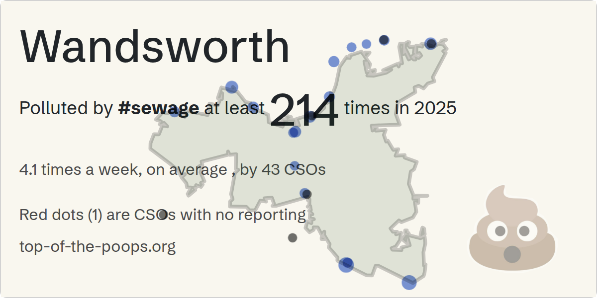 Sewage pollution map of Wandsworth