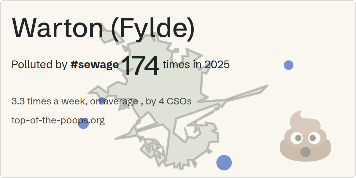 Sewage pollution map of Warton (Fylde)
