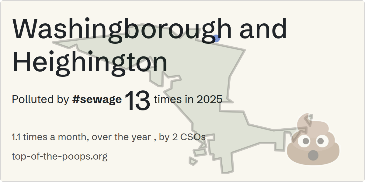 Sewage pollution map of Washingborough and Heighington