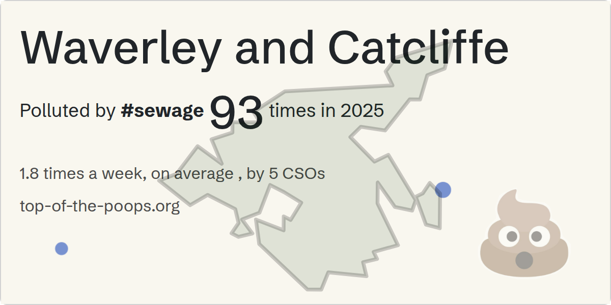 Sewage pollution map of Waverley and Catcliffe