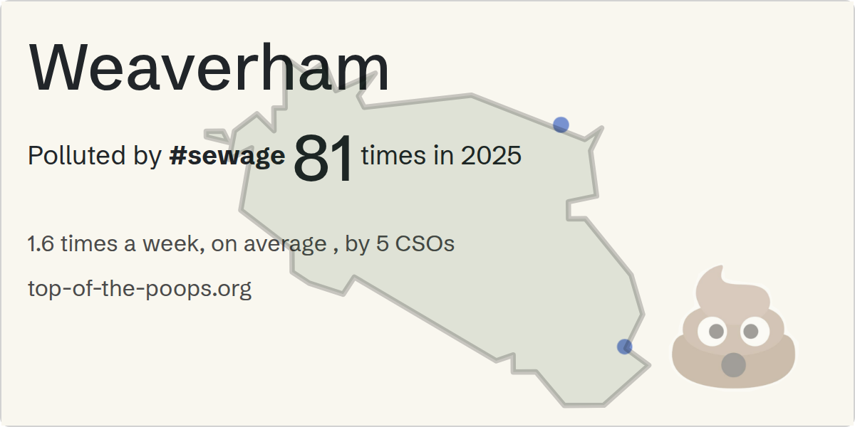 Sewage pollution map of Weaverham