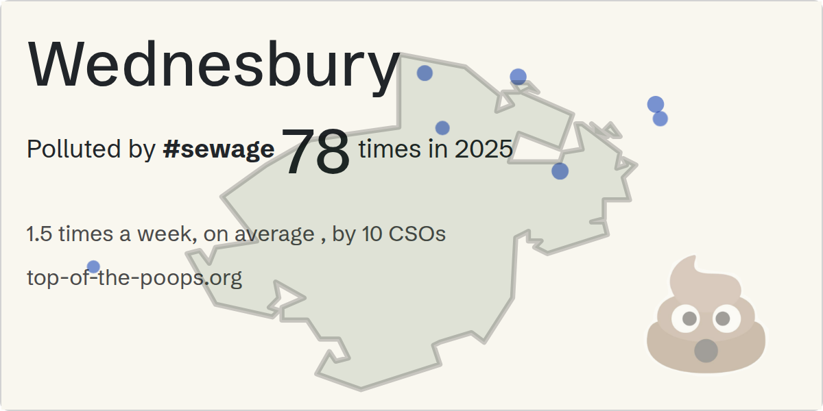 Sewage pollution map of Wednesbury