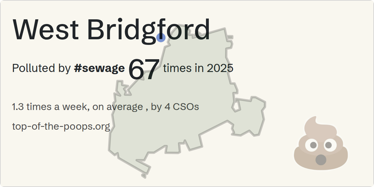 Sewage pollution map of West Bridgford