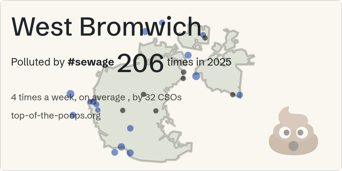 Sewage pollution map of West Bromwich