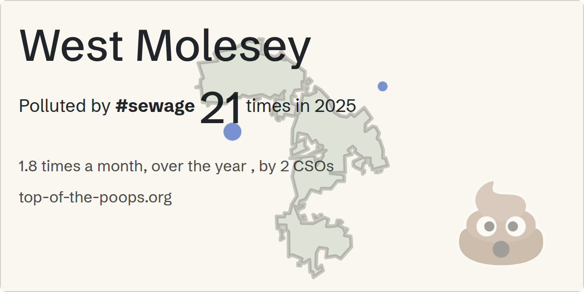 Sewage pollution map of West Molesey