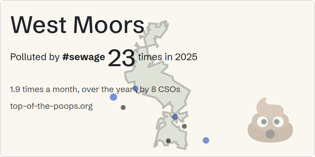 Sewage pollution map of West Moors