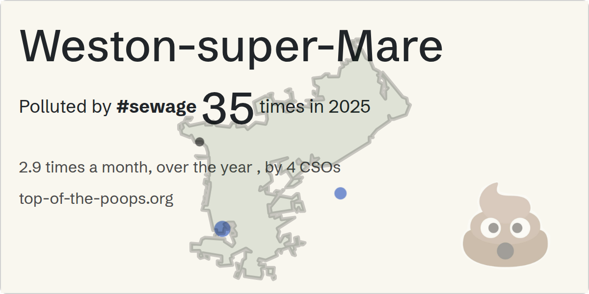 Sewage pollution map of Weston-super-Mare