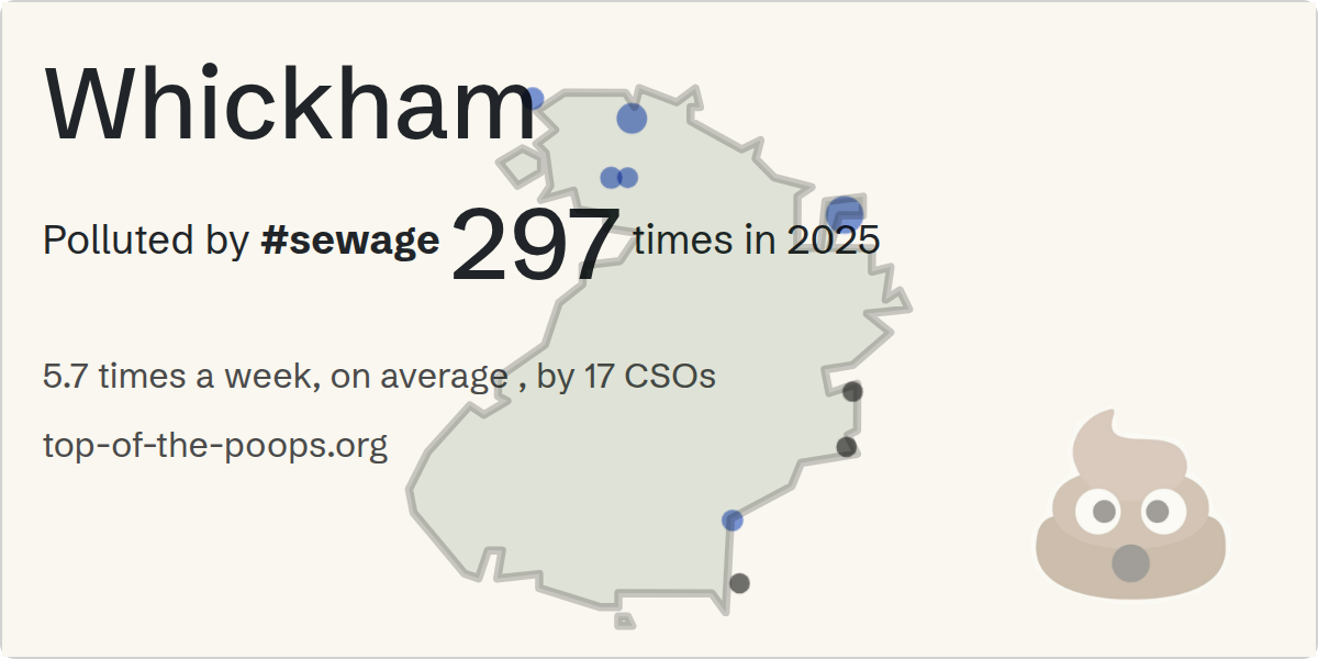 Sewage pollution map of Whickham