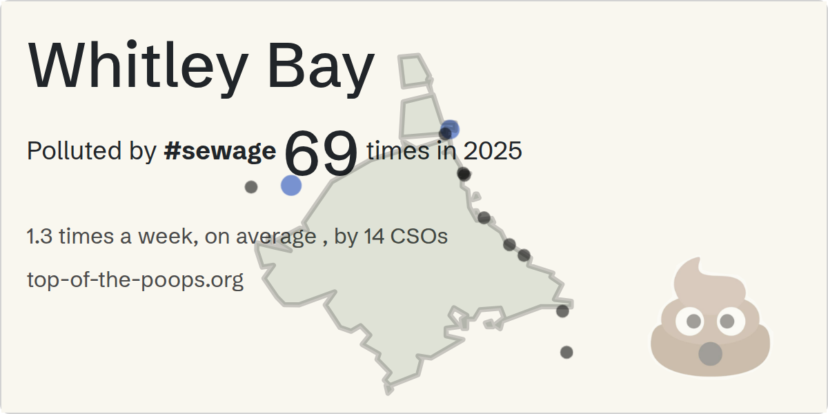 Sewage pollution map of Whitley Bay
