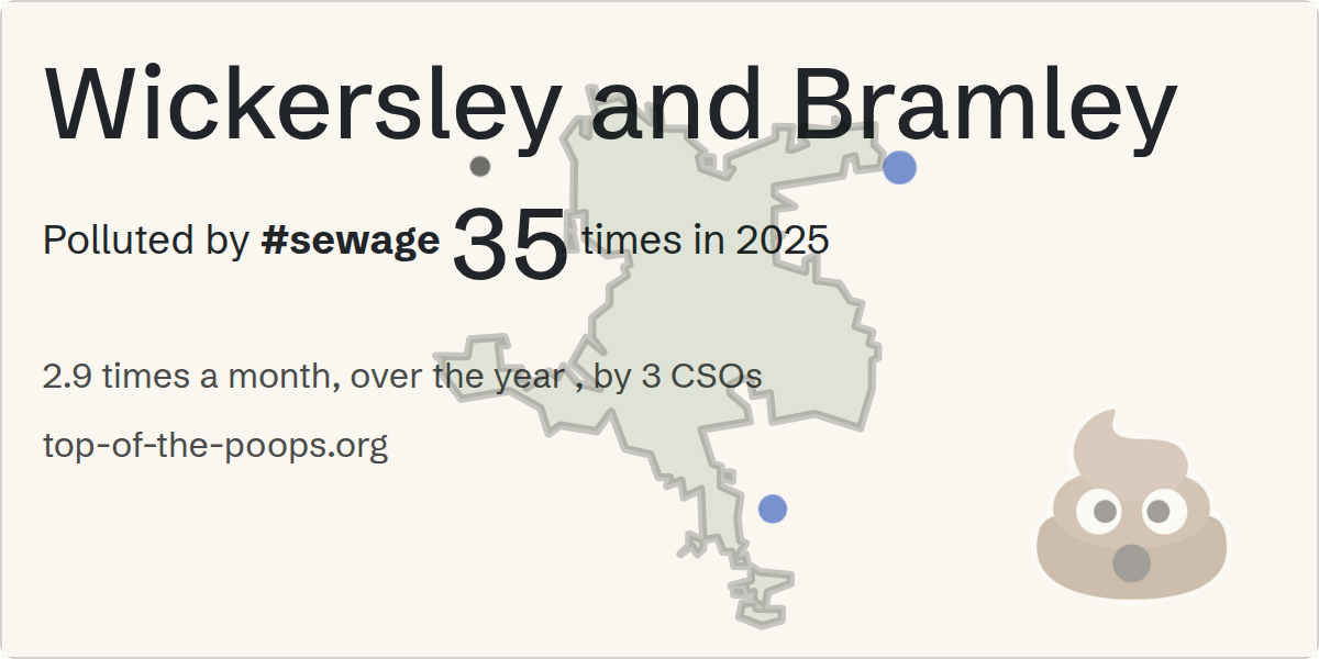 Sewage pollution map of Wickersley and Bramley