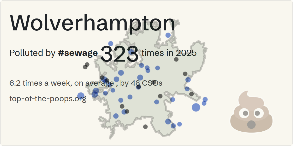 Sewage pollution map of Wolverhampton