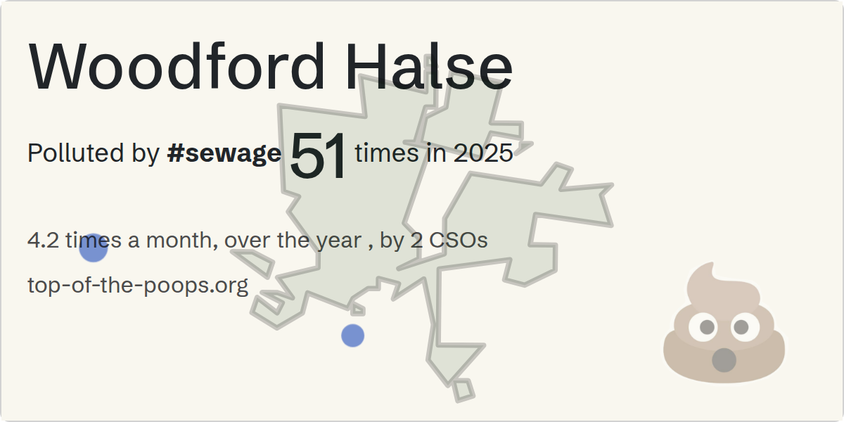 Sewage pollution map of Woodford Halse
