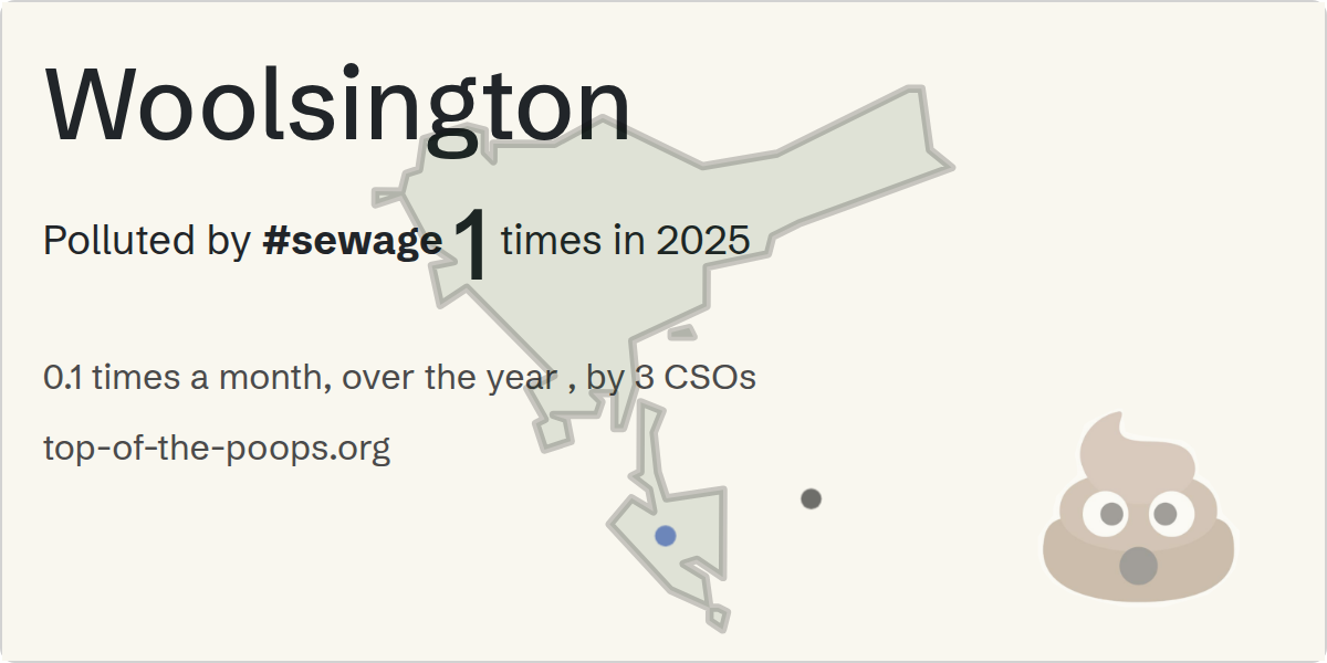 Sewage pollution map of Woolsington