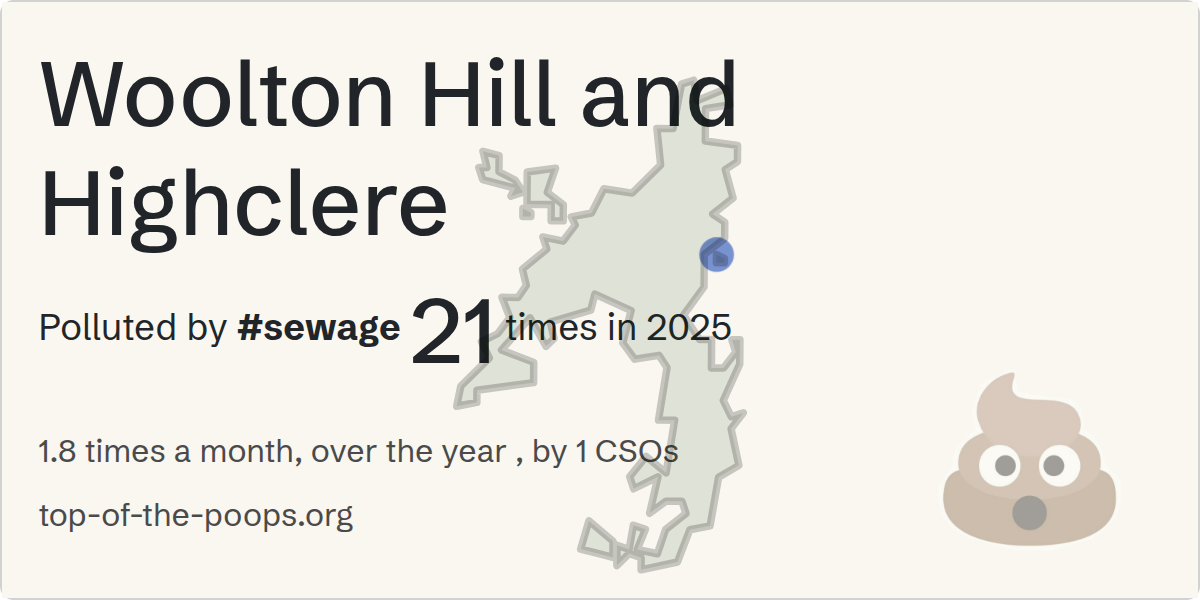 Sewage pollution map of Woolton Hill and Highclere