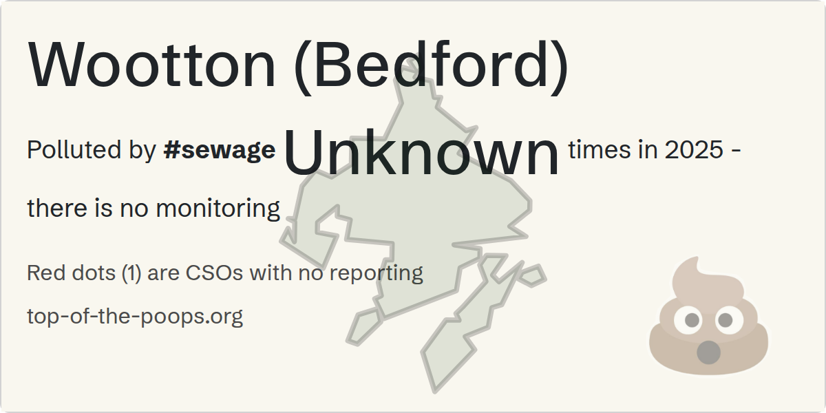 Sewage pollution map of Wootton (Bedford)