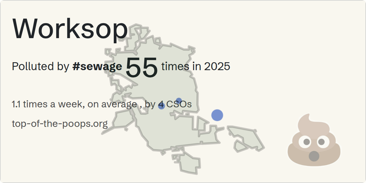 Sewage pollution map of Worksop