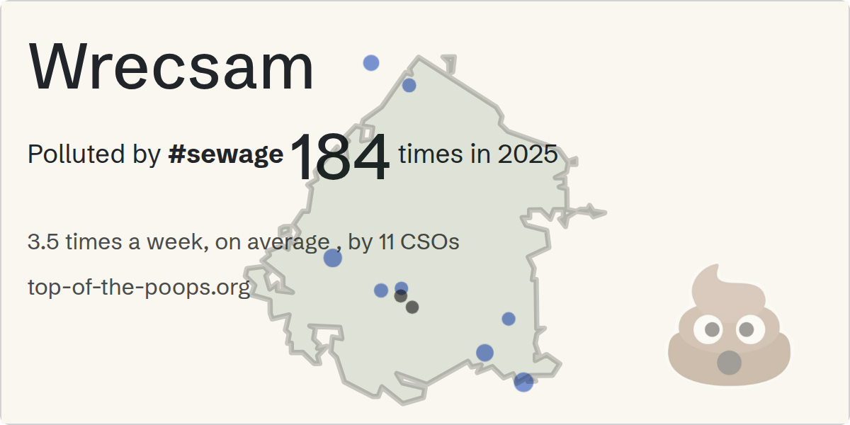 Sewage pollution map of Wrecsam