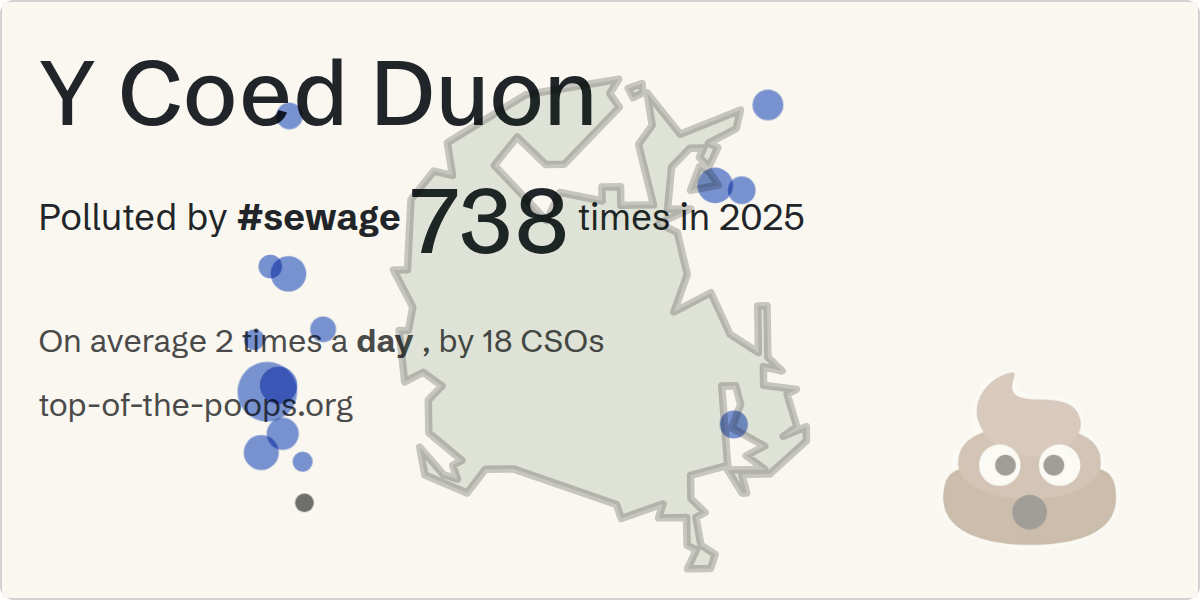 Sewage pollution map of Y Coed Duon