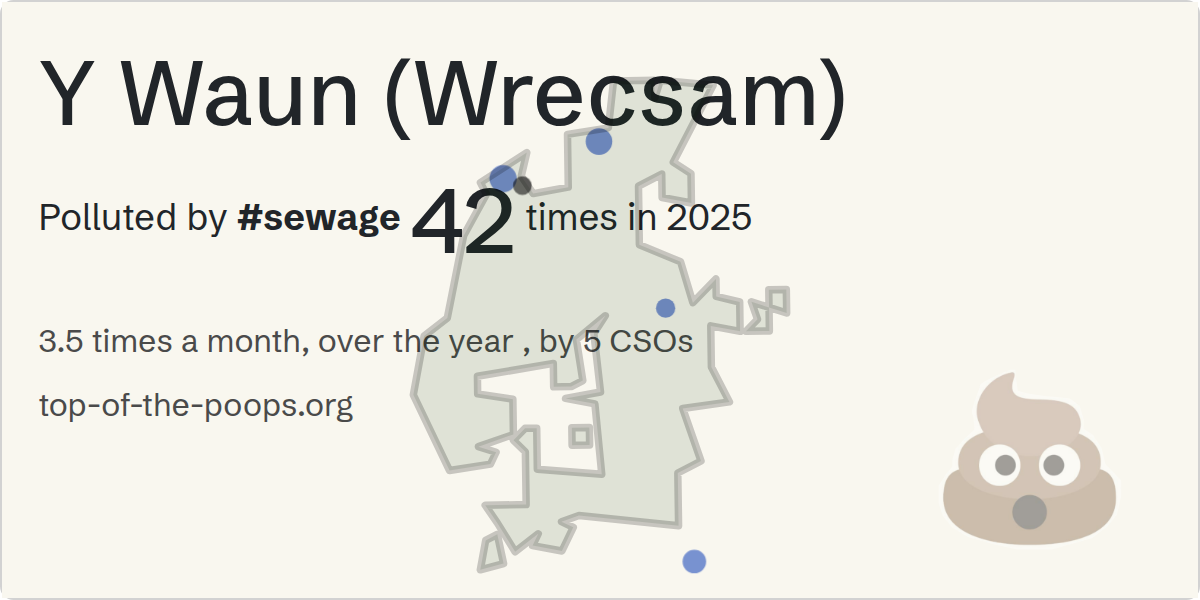 Sewage pollution map of Y Waun (Wrecsam)