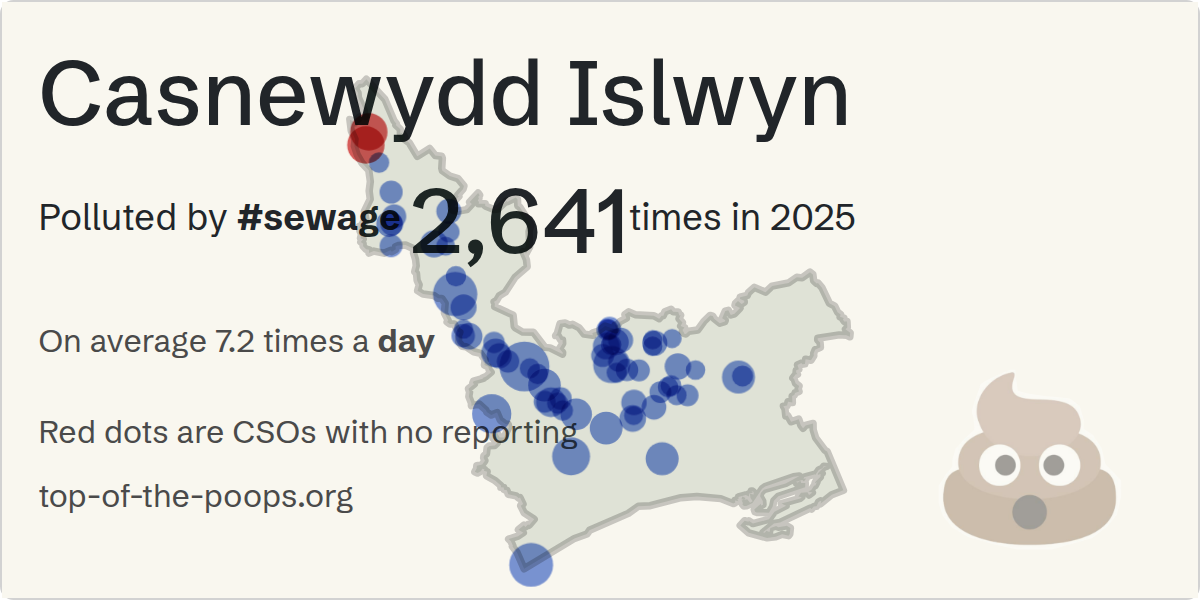 Sewage pollution map of Casnewydd Islwyn