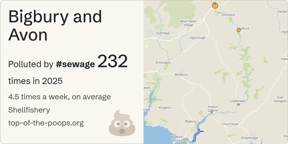 Sewage pollution map of Bigbury and Avon