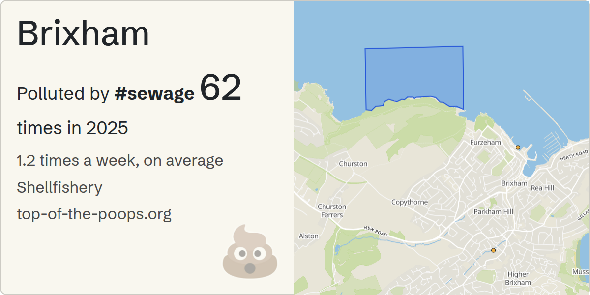 Sewage pollution map of Brixham
