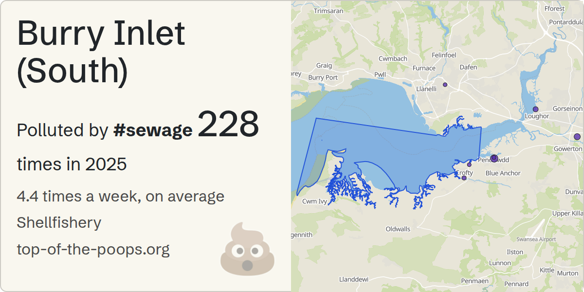 Sewage pollution map of Burry Inlet (South)
