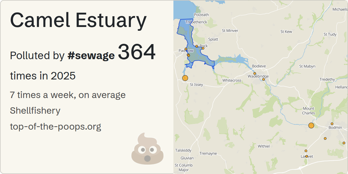 Sewage pollution map of Camel Estuary