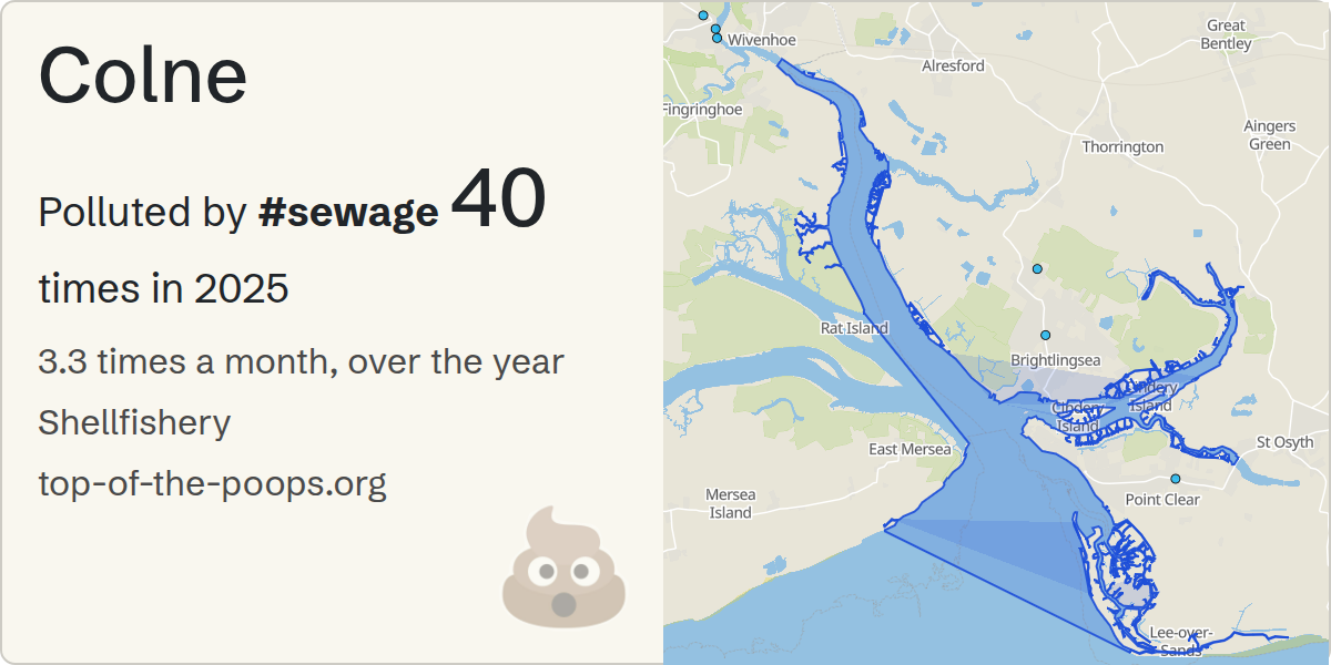 Sewage pollution map of Colne