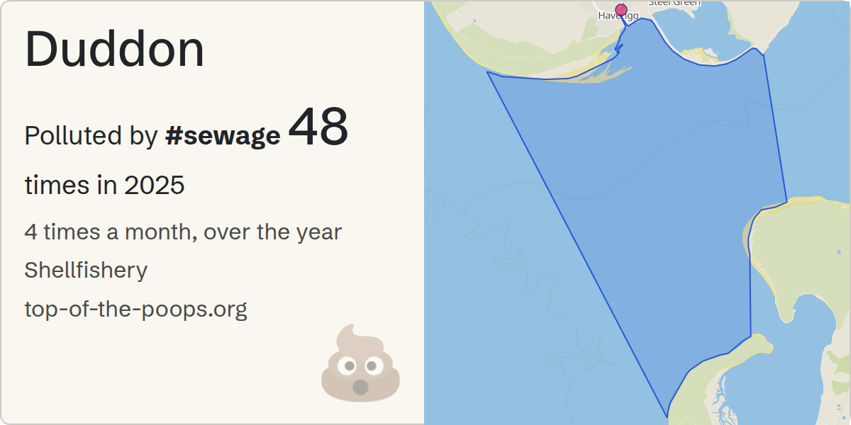 Sewage pollution map of Duddon