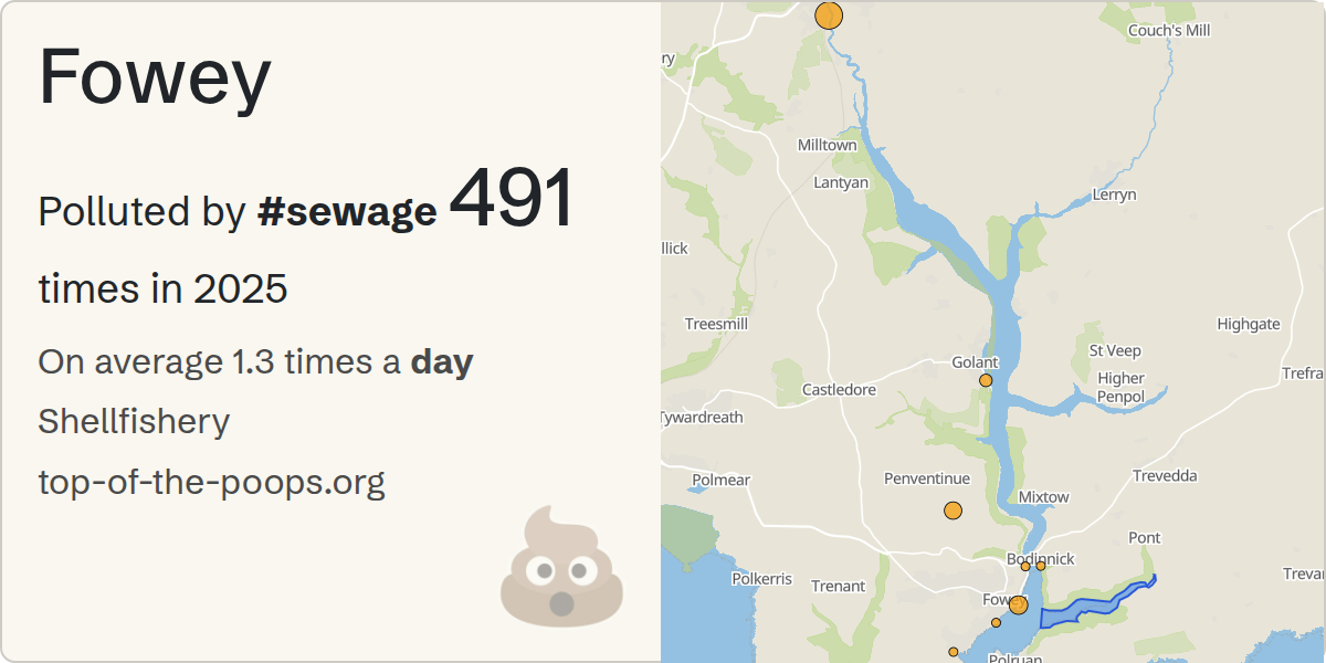 Sewage pollution map of Fowey