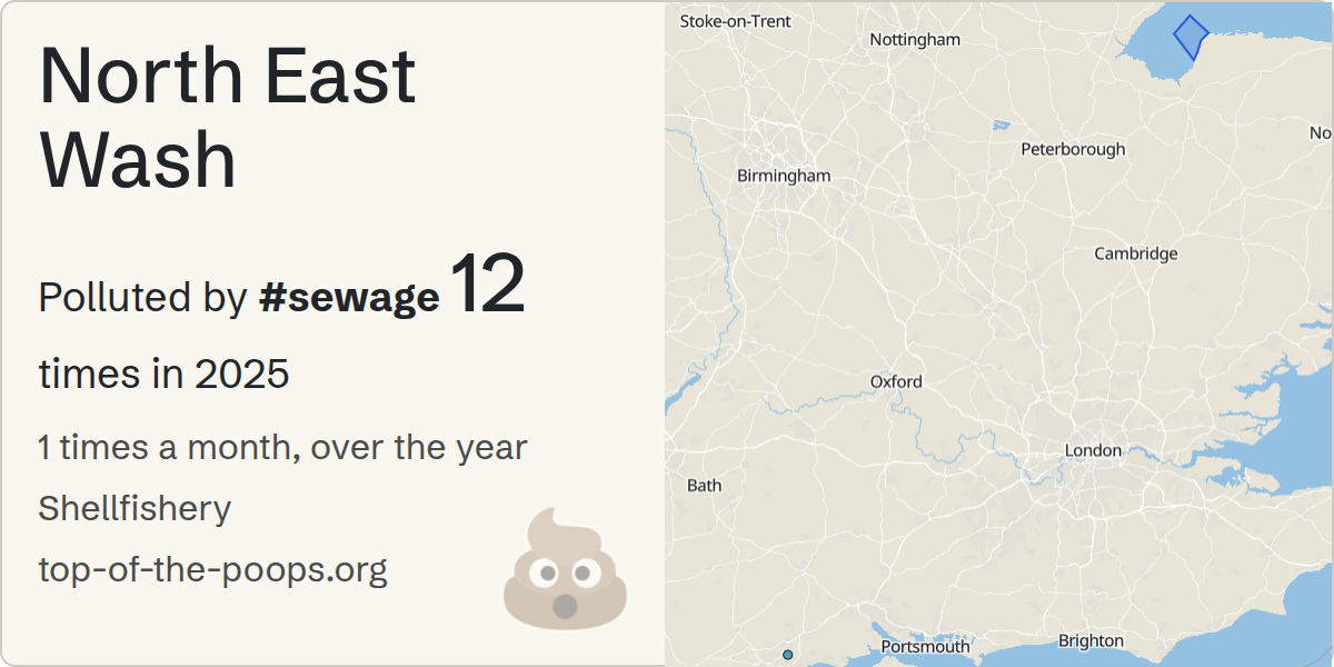 Sewage pollution map of North East Wash