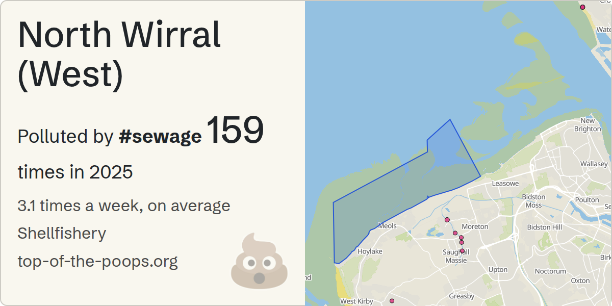 Sewage pollution map of North Wirral (West)