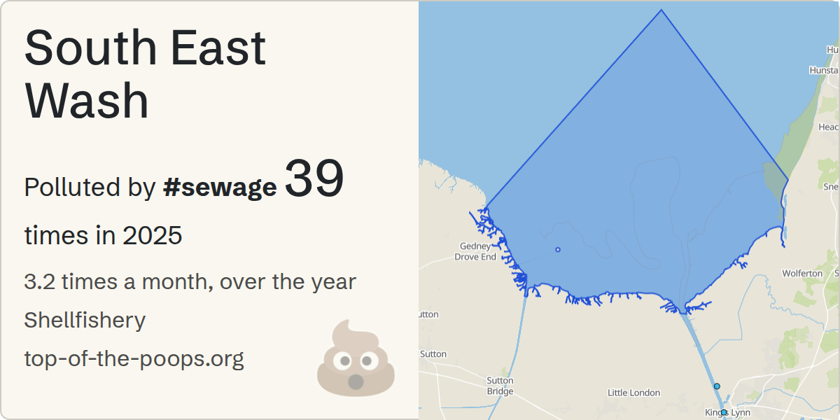 Sewage pollution map of South East Wash