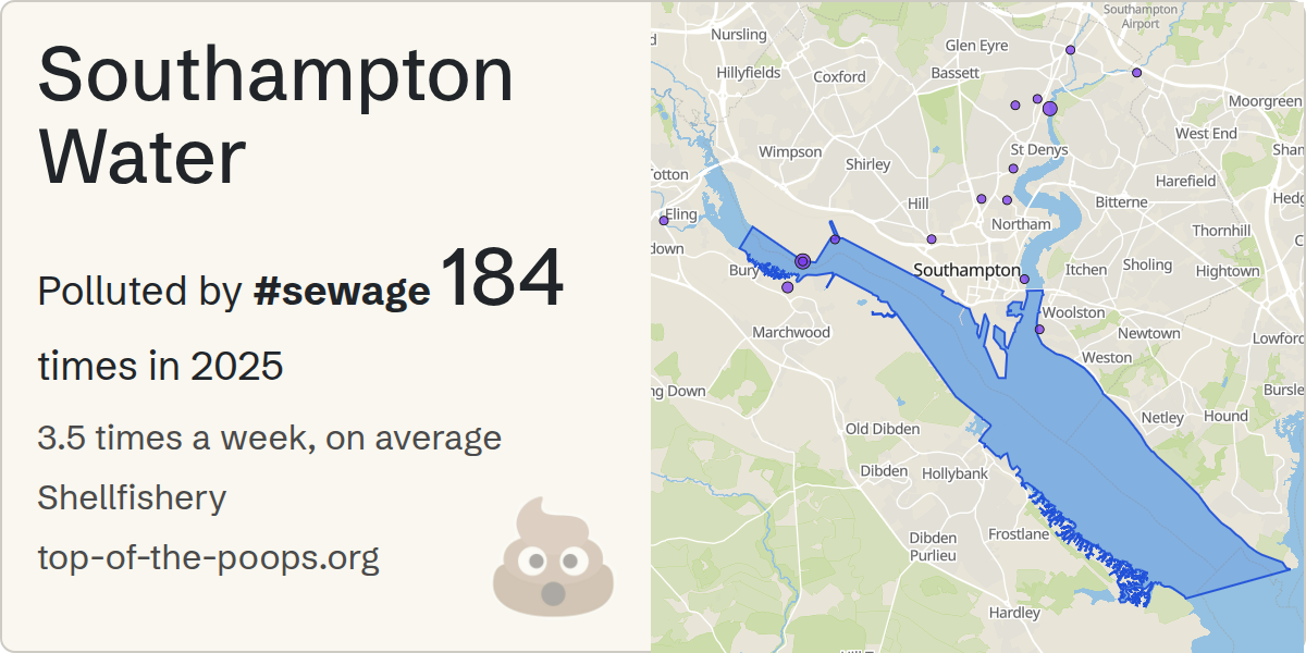 Sewage pollution map of Southampton Water